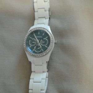 White Fossil watch